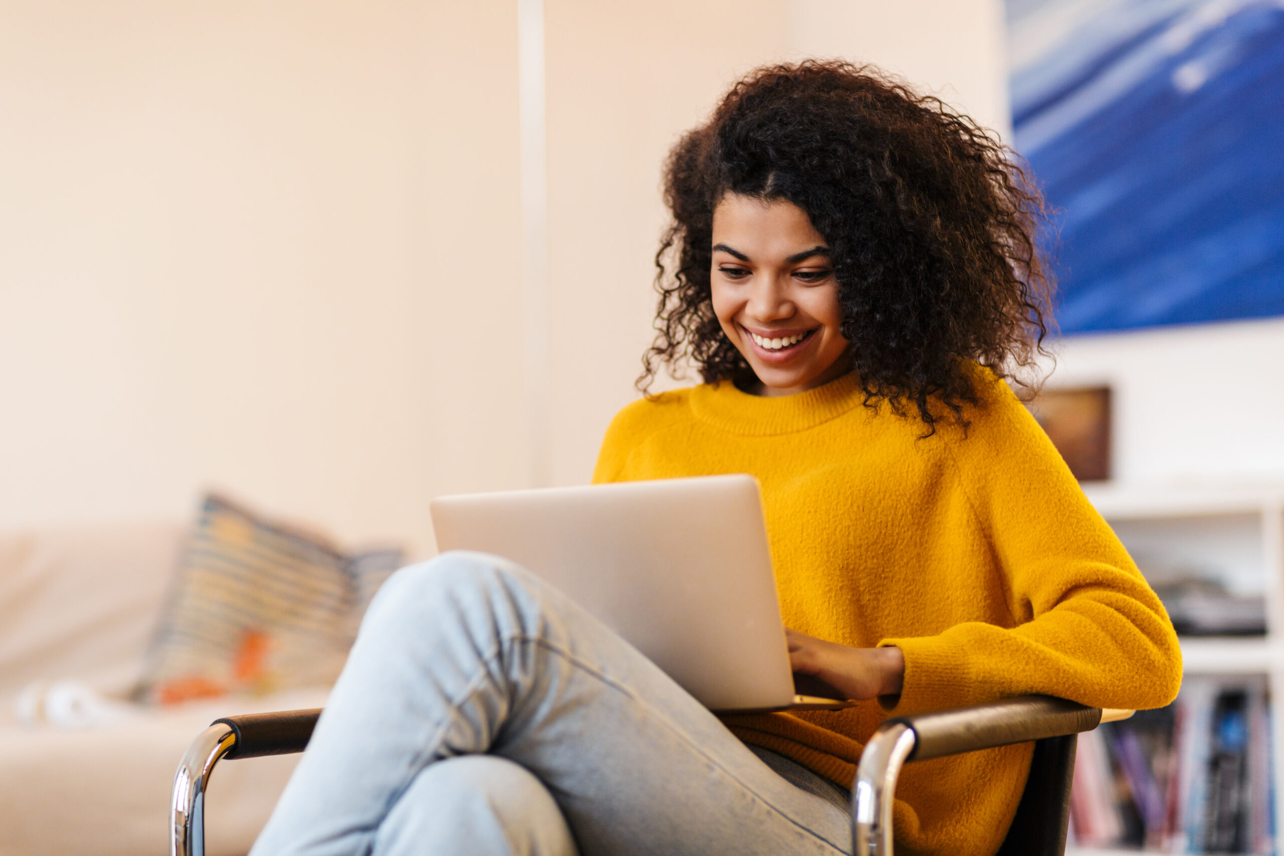 woman booking travel online