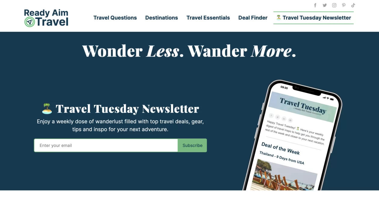 Ready Aim Travel Tuesday Newsletter